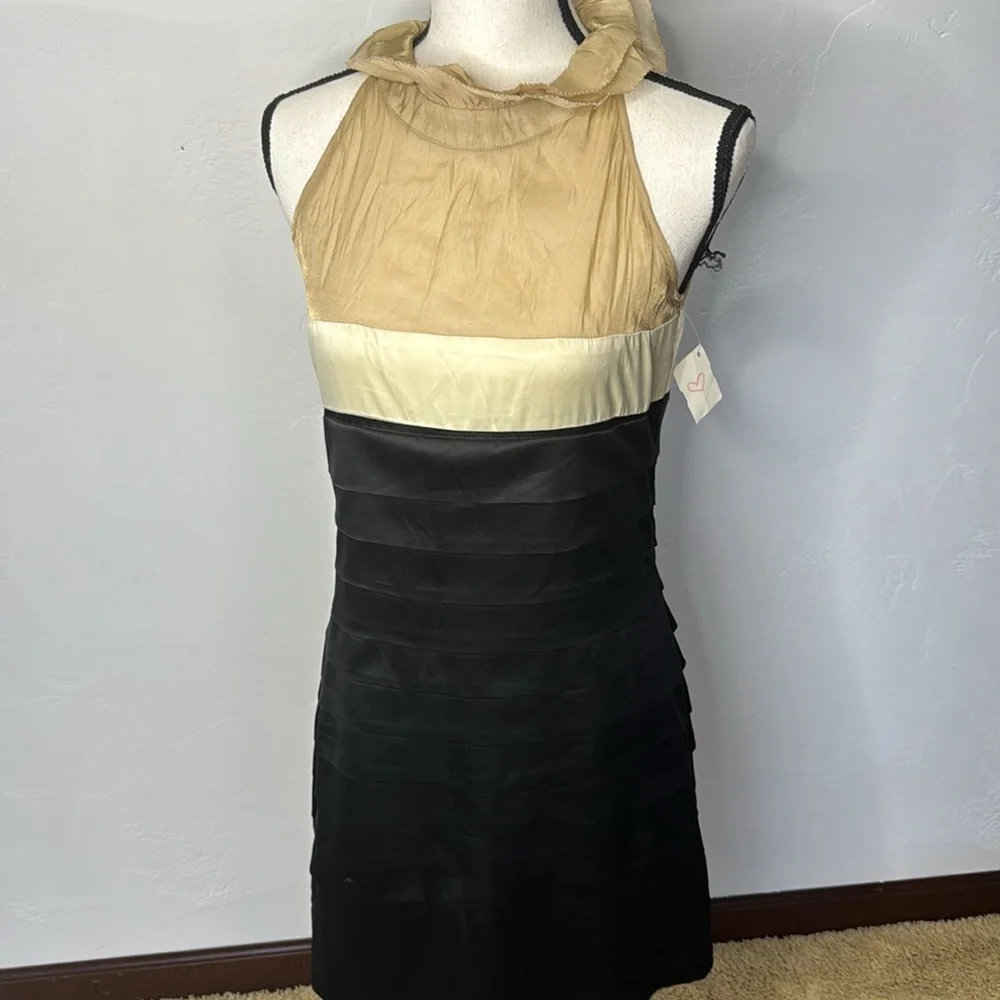Akira Black Cream Tan Sleeveless Dress Size  L